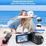4K Camcorder with 18X Zoom and Remote Control