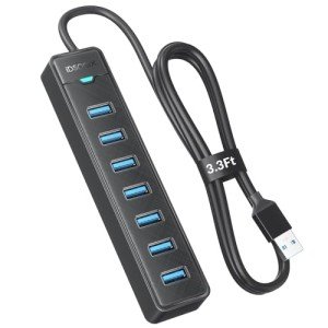 iDsonix 7 Port USB 3.0 Hub with 3.3ft Cable