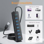 iDsonix 7 Port USB 3.0 Hub with 3.3ft Cable