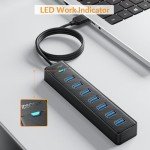 iDsonix 7 Port USB 3.0 Hub with 3.3ft Cable