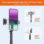 RISEOFLE 130cm Selfie Stick Tripod with Remote