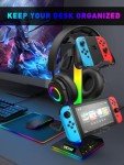 VCOM RGB Headphone Stand with USB & Type-C Ports
