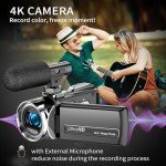 Hojocojo 4K Video Camera with Tripod and Accessories