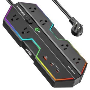 4000J Surge Protector Power Strip with USB Ports