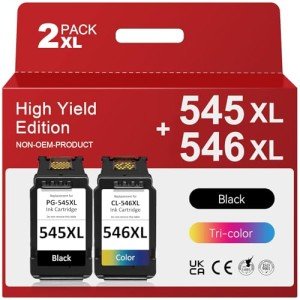 PG-545 & CL-546 Reman Ink Cartridges - 2 Pack