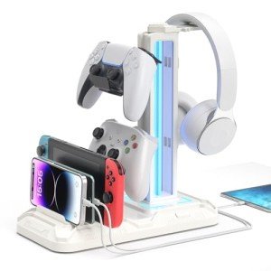 KDD Headphone and Phone Stand with USB Charging