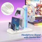 KDD Headphone and Phone Stand with USB Charging