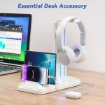 KDD Headphone and Phone Stand with USB Charging