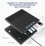 Yaeonku Blu-ray External Drive with USB Ports