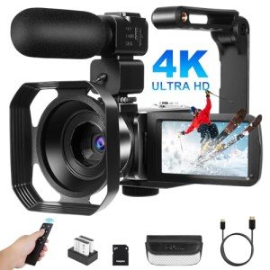4K 48MP Camcorder with WiFi and Night Vision