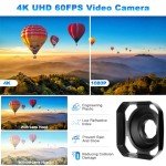 4K 48MP Camcorder with WiFi and Night Vision