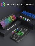 Backlit Wireless Keyboard and Mouse Combo with Wrist Rest