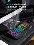 Backlit Wireless Keyboard and Mouse Combo with Wrist Rest