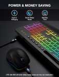 Backlit Wireless Keyboard and Mouse Combo with Wrist Rest