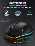 Backlit Wireless Keyboard and Mouse Combo with Wrist Rest