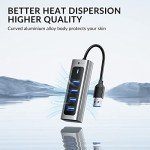 4-Port High-Speed USB Hub with Aluminum Design