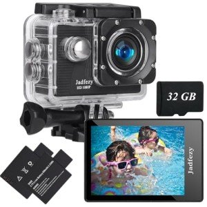 Jadfezy FHD 1080P Waterproof Action Camera Bundle