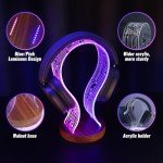Walnut Wood Headphone Stand with LED Lights