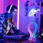 Walnut Wood Headphone Stand with LED Lights