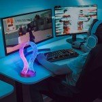 Walnut Wood Headphone Stand with LED Lights
