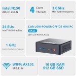 AWOW AK11 Mini PC - Intel N150, 16GB RAM, 4K