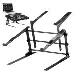 Pyle Adjustable Dual Laptop Stand with Anti-Slip Prongs
