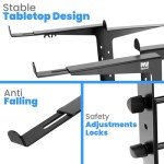 Pyle Adjustable Dual Laptop Stand with Anti-Slip Prongs