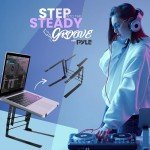 Pyle Adjustable Dual Laptop Stand with Anti-Slip Prongs