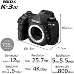 Pentax K-3 Mark III Black DSLR Camera Body