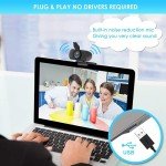 XPCAM 1080P Webcam with Privacy Shutter & Tripod