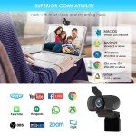 XPCAM 1080P Webcam with Privacy Shutter & Tripod