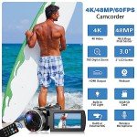 Windancy 4K 48MP Camcorder with 18X Zoom