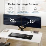 Dual Monitor Mount with Adjustable Arms for 32" Displays