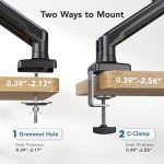 Dual Monitor Mount with Adjustable Arms for 32" Displays