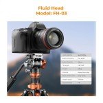 K&F Concept 83" Aluminum DSLR Tripod with Fluid Head