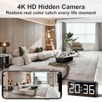 4K WiFi Hidden Camera Clock with Night Vision