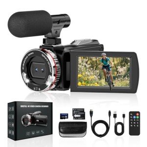 4K 60FPS Vlogging Camera with Dual Lenses & Mic