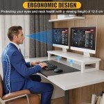 OYRREU Dual Monitor Stand for Desks - White