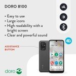 Doro 8100 4G Smartphone for Seniors - Black