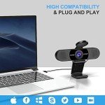 EMEET 1080P Webcam with Dual Mics and Privacy Cover
