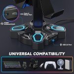 KDD Rotatable Gaming Headphones Stand with USB Ports