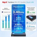 MeLE Quieter DL Mini PC with Dual LAN 8GB