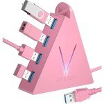 JoyReken 4-Port Vertical USB Hub with 2 ft Cable
