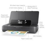 HP OfficeJet 200 Portable Wireless Printer, Black