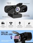 1080P Full HD Webcam with Microphone and Tripod