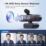 EMEET C960 4K Webcam with Auto Focus & Mics