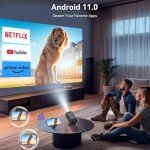 Polocsh Mini Portable 1080P Projector with Android TV