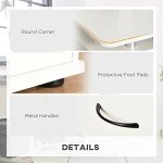 HOMCOM White Office PC Desk with Keyboard Tray
