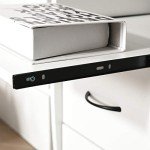 HOMCOM White Office PC Desk with Keyboard Tray