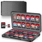 Slim Portable Game Case with 24 Cartridge Slots